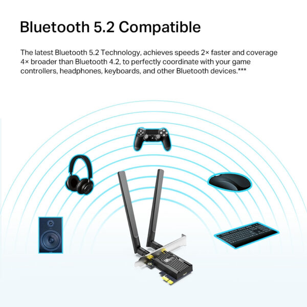 TP-Link AX1800 Wi-Fi 6 Bluetooth 5.2 PCIe Adapter TP-Link AX1800 Wi-Fi 6 Bluetooth 5.2 PCIe Adapter