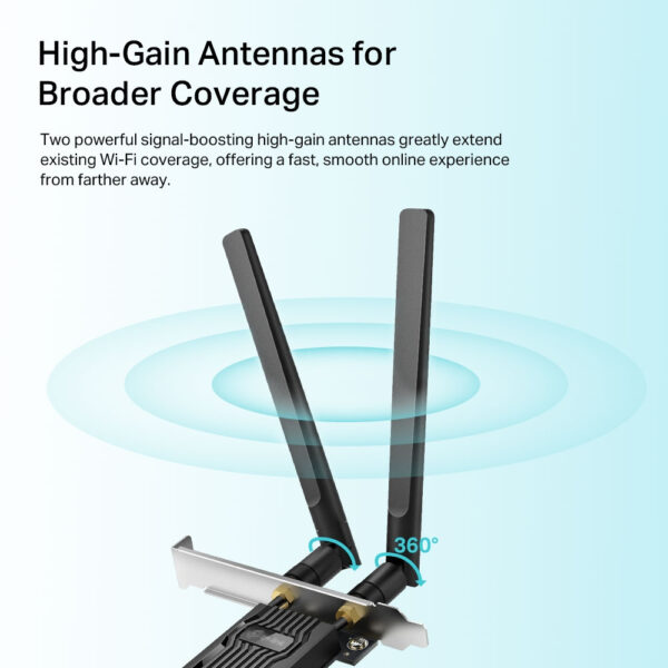 TP-Link AX1800 Wi-Fi 6 Bluetooth 5.2 PCIe Adapter TP-Link AX1800 Wi-Fi 6 Bluetooth 5.2 PCIe Adapter