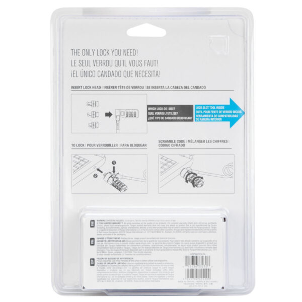 Targus DEFCON 3-in-1 cable lock Silver 2 m