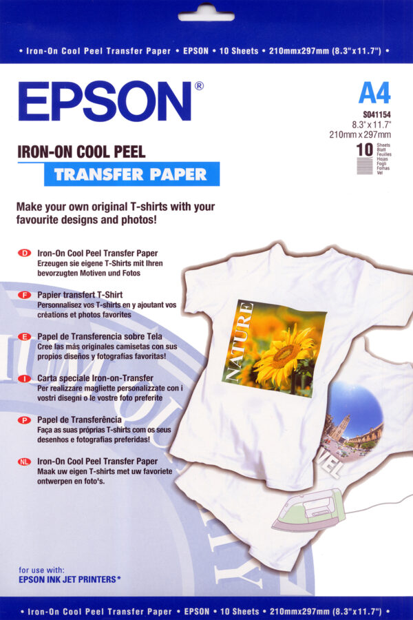 Epson Iron-on-Transfer Paper - A4 - 10 Sheets Epson Iron-on-Transfer Paper - A4 - 10 Sheets