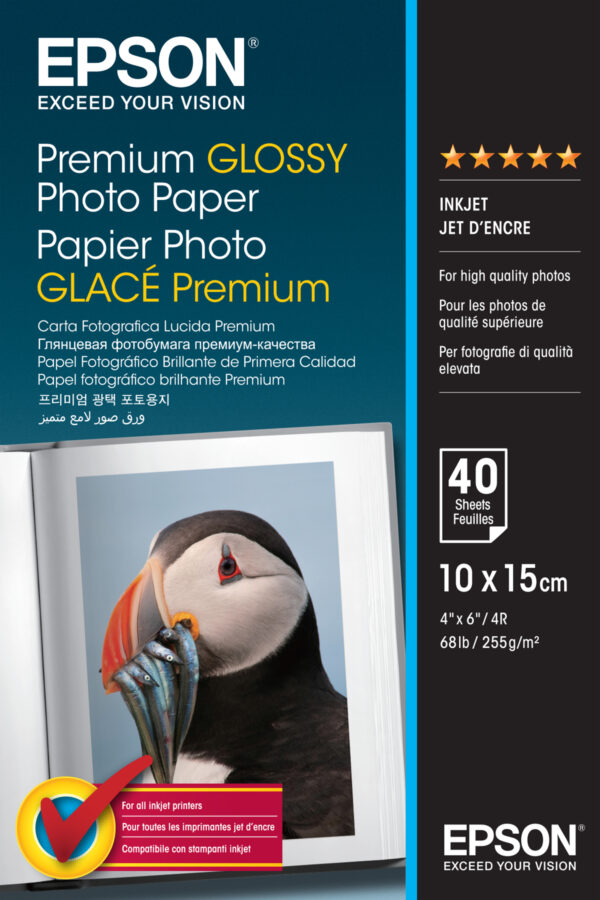 Epson Premium Glossy Photo Paper - 10x15cm - 40 Sheets Epson Premium Glossy Photo Paper - 10x15cm - 40 Sheets