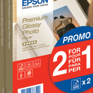 Epson Premium Glossy Photo Paper - 10x15cm - 2x 40 Sheets