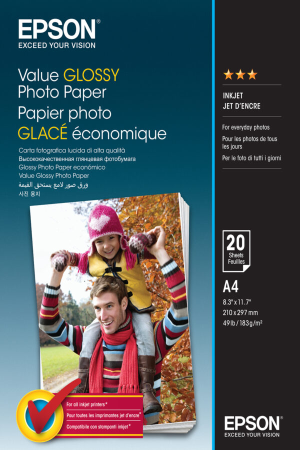 Epson Value Glossy Photo Paper - A4 - 20 sheets Epson Value Glossy Photo Paper - A4 - 20 sheets