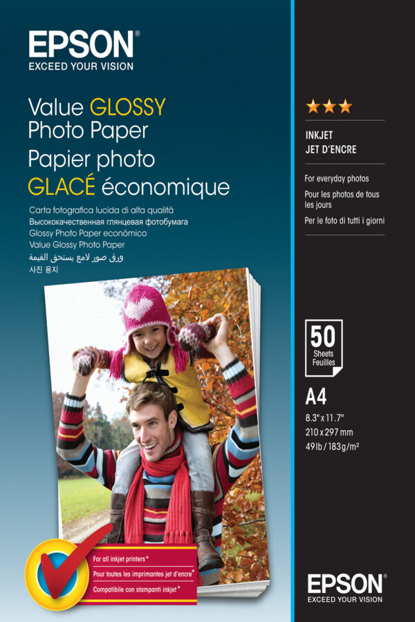 Epson Value Glossy Photo Paper - A4 - 50 sheets Epson Value Glossy Photo Paper - A4 - 50 sheets