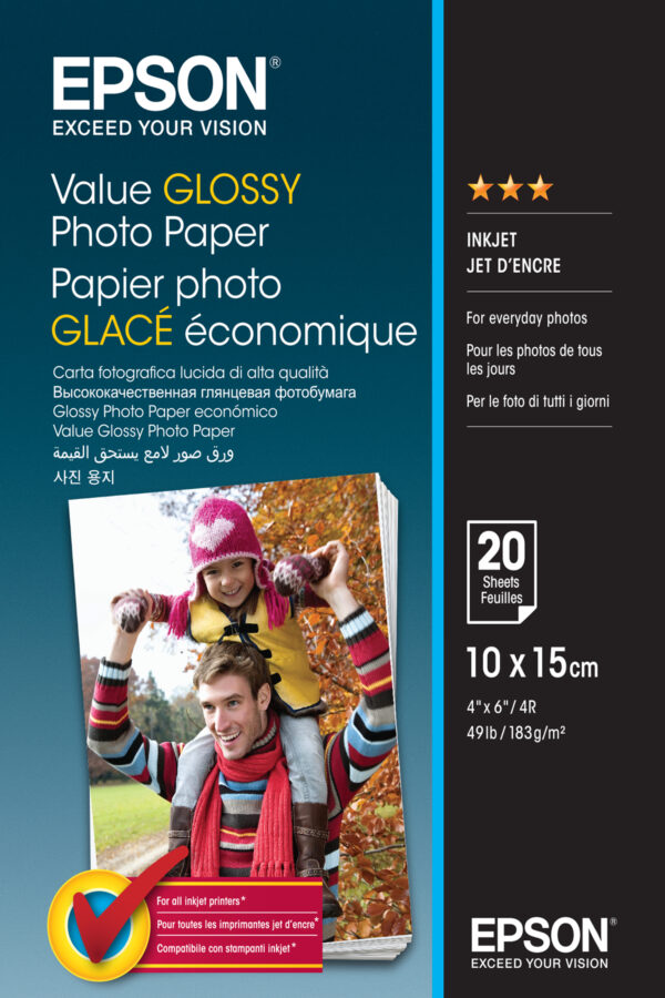 Epson Value Glossy Photo Paper - 10x15cm - 20 sheets Epson Value Glossy Photo Paper - 10x15cm - 20 sheets