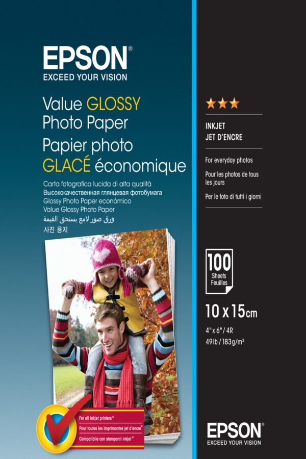 Epson Value Glossy Photo Paper - 10x15cm - 100 sheets Epson Value Glossy Photo Paper - 10x15cm - 100 sheets