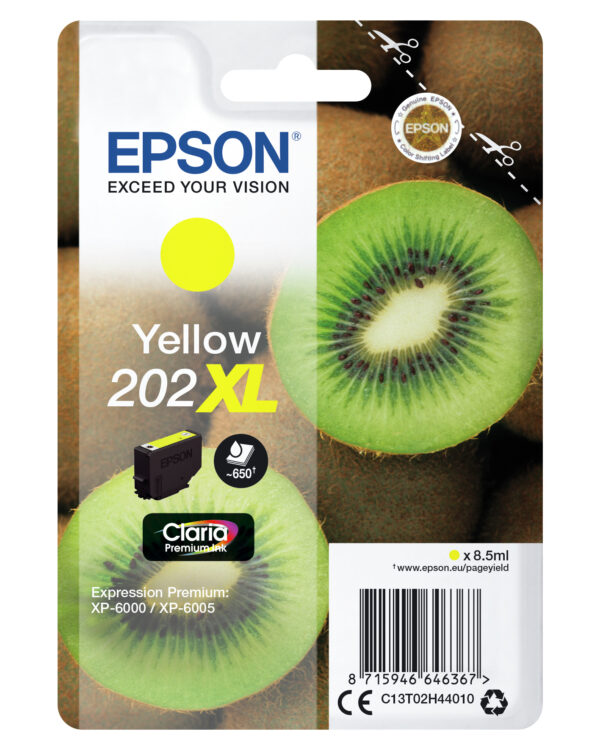 Epson Kiwi Singlepack Yellow 202XL Claria Premium Ink Epson Kiwi Singlepack Yellow 202XL Claria Premium Ink