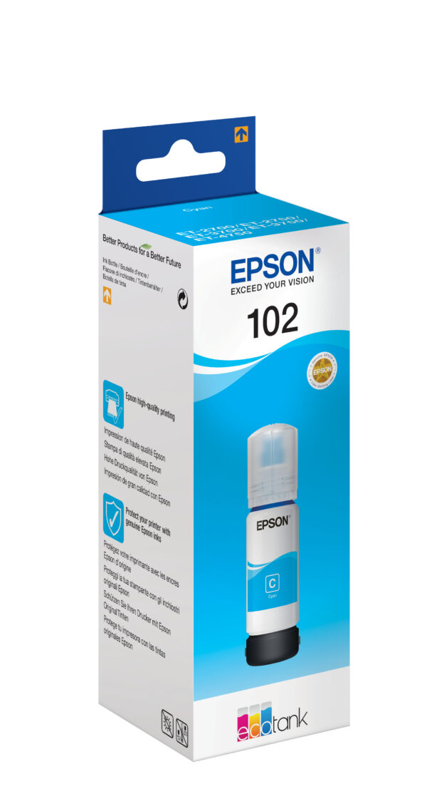 Epson 102 EcoTank Cyan ink bottle Epson 102 EcoTank Cyan ink bottle