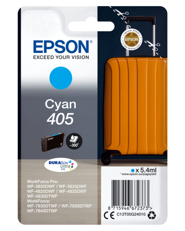 Epson Cyan 405 DURABrite Ultra Ink ink cartridge 1 pc(s) Original Epson Cyan 405 DURABrite Ultra Ink ink cartridge 1 pc(s) Original