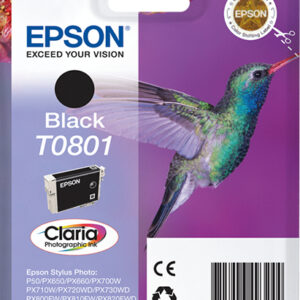 Epson Hummingbird Singlepack Black T0801 Claria Photographic Ink Epson Hummingbird Singlepack Black T0801 Claria Photographic Ink