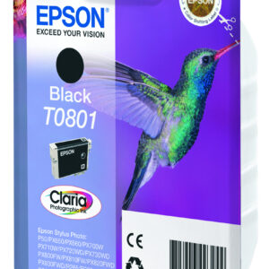 Epson Hummingbird Singlepack Black T0801 Claria Photographic Ink Epson Hummingbird Singlepack Black T0801 Claria Photographic Ink