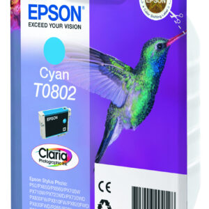 Epson Hummingbird Singlepack Cyan T0802 Claria Photographic Ink Epson Hummingbird Singlepack Cyan T0802 Claria Photographic Ink