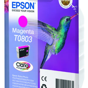 Epson Hummingbird Singlepack Magenta T0803 Claria Photographic Ink Epson Hummingbird Singlepack Magenta T0803 Claria Photographic Ink