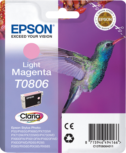 Epson Hummingbird Singlepack Light Magenta T0806 Claria Photographic
