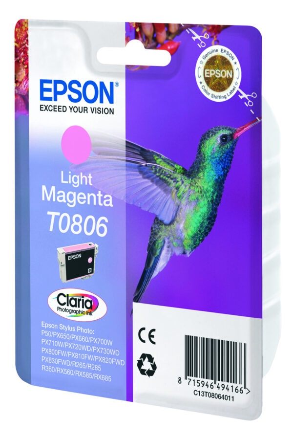 Epson Hummingbird Singlepack Light Magenta T0806 Claria Photographic