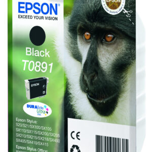 Epson Monkey Singlepack Black T0891 DURABrite Ultra Ink Epson Monkey Singlepack Black T0891 DURABrite Ultra Ink