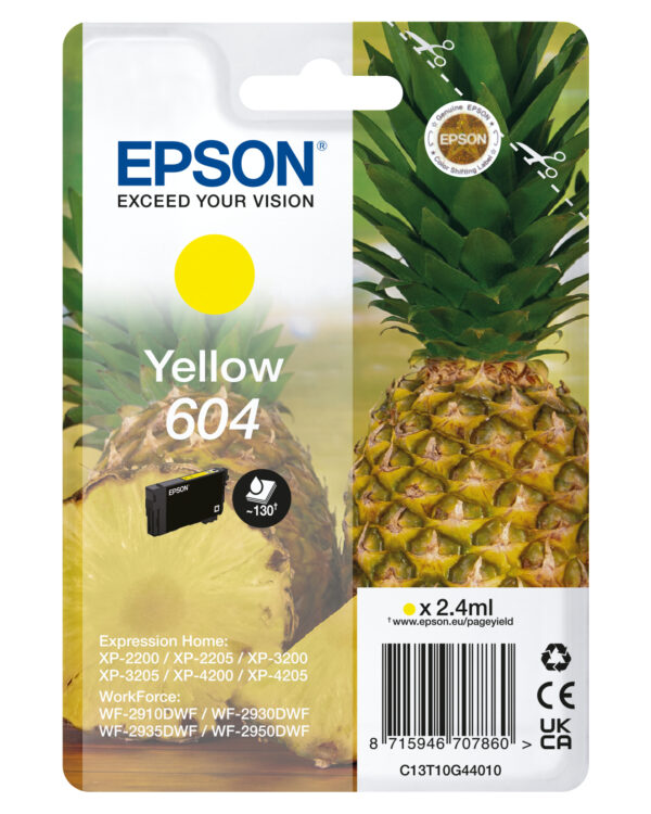 Epson 604 ink cartridge 1 pc(s) Original Standard Yield Yellow Epson 604 ink cartridge 1 pc(s) Original Standard Yield Yellow