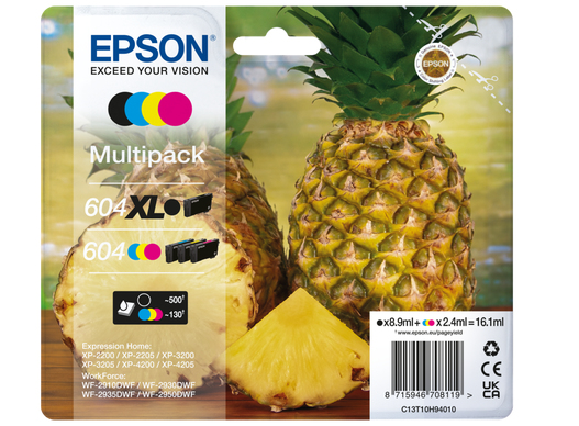 Epson 604XL ink cartridge 4 pc(s) Original High (XL) Yield Black, Epson 604XL ink cartridge 4 pc(s) Original High (XL) Yield Black,