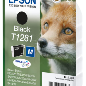 Epson Fox Singlepack Black T1281 DURABrite Ultra Ink Epson Fox Singlepack Black T1281 DURABrite Ultra Ink