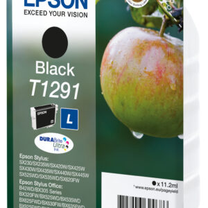 Epson Apple Singlepack Black T1291 DURABrite Ultra Ink Epson Apple Singlepack Black T1291 DURABrite Ultra Ink