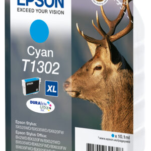 Epson Stag Singlepack Cyan T1302 DURABrite Ultra Ink Epson Stag Singlepack Cyan T1302 DURABrite Ultra Ink