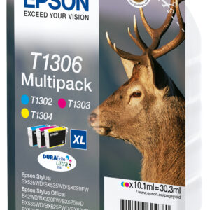 Epson Stag Multipack 3-colours T1306 DURABrite Ultra Ink Epson Stag Multipack 3-colours T1306 DURABrite Ultra Ink