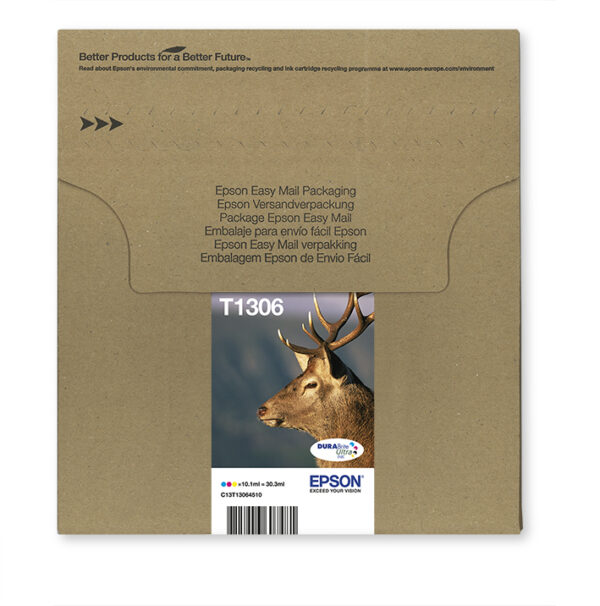 Epson Stag Multipack 3-colours T1306 DURABrite Ultra Ink EasyMail Epson Stag Multipack 3-colours T1306 DURABrite Ultra Ink EasyMail