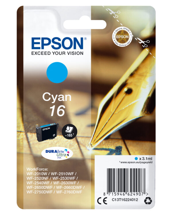Epson Pen and crossword Singlepack Cyan 16 DURABrite Ultra Ink Epson Pen and crossword Singlepack Cyan 16 DURABrite Ultra Ink