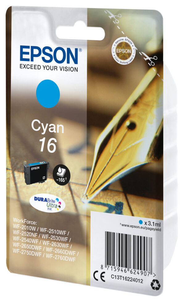 Epson Pen and crossword Singlepack Cyan 16 DURABrite Ultra Ink Epson Pen and crossword Singlepack Cyan 16 DURABrite Ultra Ink