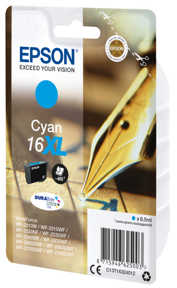 Epson Pen and crossword Singlepack Cyan 16XL DURABrite Ultra Ink Epson Pen and crossword Singlepack Cyan 16XL DURABrite Ultra Ink