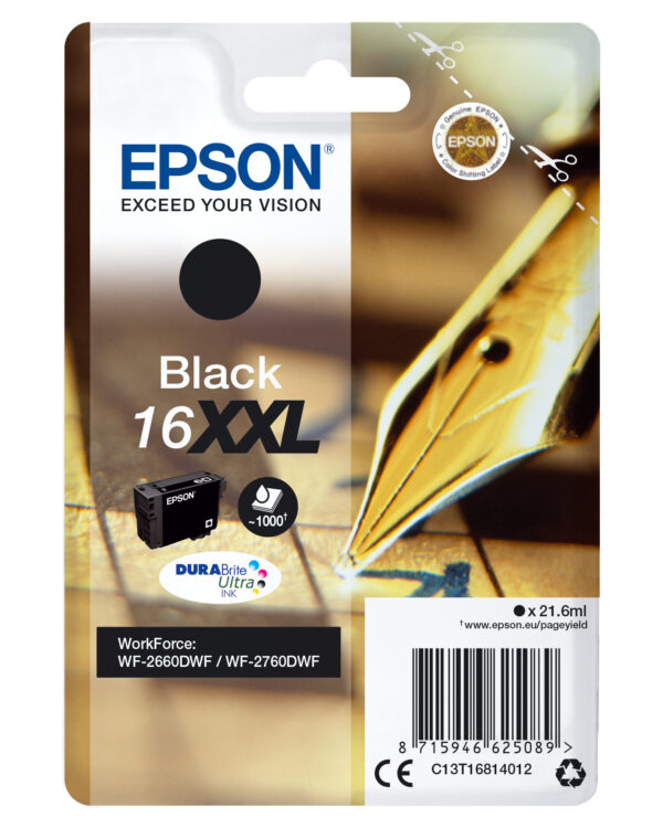 Epson Singlepack Black 16XXL DURABrite Ultra Ink Epson Singlepack Black 16XXL DURABrite Ultra Ink