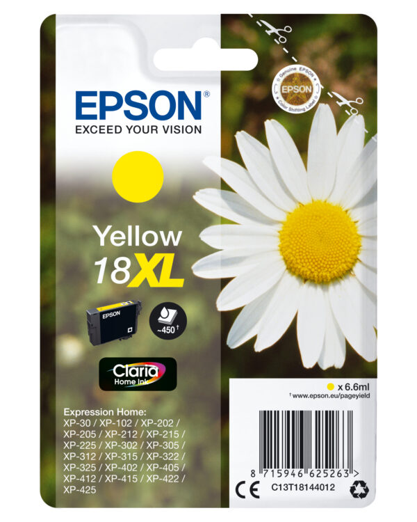 Epson Daisy Singlepack Yellow 18XL Claria Home Ink Epson Daisy Singlepack Yellow 18XL Claria Home Ink