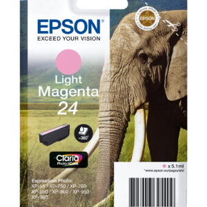 Epson Elephant Singlepack Light Magenta 24 Claria Photo HD Ink Epson Elephant Singlepack Light Magenta 24 Claria Photo HD Ink