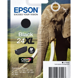 Epson Elephant Singlepack Black 24XL Claria Photo HD Ink Epson Elephant Singlepack Black 24XL Claria Photo HD Ink