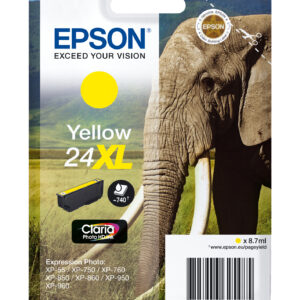 Epson Elephant Singlepack Yellow 24XL Claria Photo HD Ink Epson Elephant Singlepack Yellow 24XL Claria Photo HD Ink