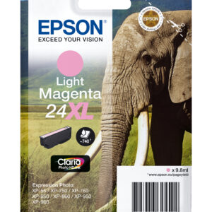 Epson Elephant Singlepack Light Magenta 24XL Claria Photo HD Ink Epson Elephant Singlepack Light Magenta 24XL Claria Photo HD Ink