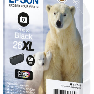 Epson Polar bear Singlepack Photo Black 26XL Claria Premium Ink
