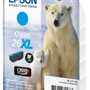 Epson Polar bear Singlepack Cyan 26XL Claria Premium Ink