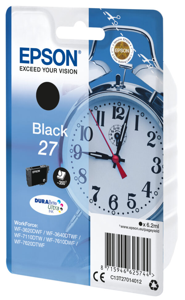 Epson Alarm clock Singlepack Black 27 DURABrite Ultra Ink Epson Alarm clock Singlepack Black 27 DURABrite Ultra Ink
