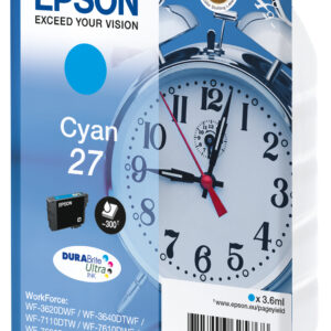 Epson Alarm clock Singlepack Cyan 27 DURABrite Ultra Ink Epson Alarm clock Singlepack Cyan 27 DURABrite Ultra Ink