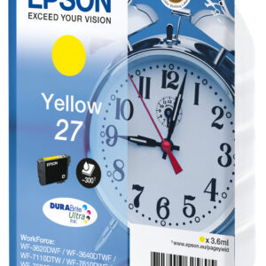 Epson Alarm clock Singlepack Yellow 27 DURABrite Ultra Ink Epson Alarm clock Singlepack Yellow 27 DURABrite Ultra Ink