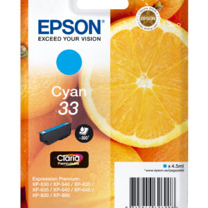 Epson Oranges Singlepack Cyan 33 Claria Premium Ink