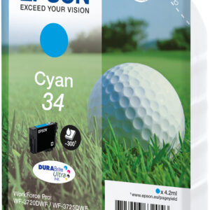 Epson Golf ball Singlepack Cyan 34 DURABrite Ultra Ink Epson Golf ball Singlepack Cyan 34 DURABrite Ultra Ink