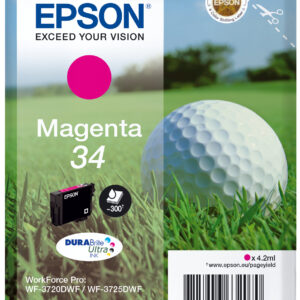 Epson Golf ball Singlepack Magenta 34 DURABrite Ultra Ink Epson Golf ball Singlepack Magenta 34 DURABrite Ultra Ink