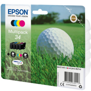 Epson Golf ball Multipack 4-colours 34 DURABrite Ultra Ink Epson Golf ball Multipack 4-colours 34 DURABrite Ultra Ink