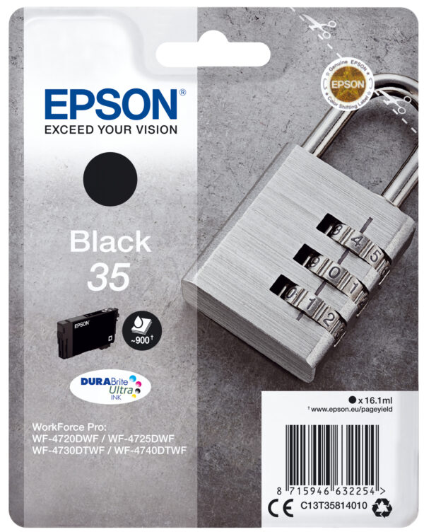 Epson Padlock Singlepack Black 35 DURABrite Ultra Ink Epson Padlock Singlepack Black 35 DURABrite Ultra Ink