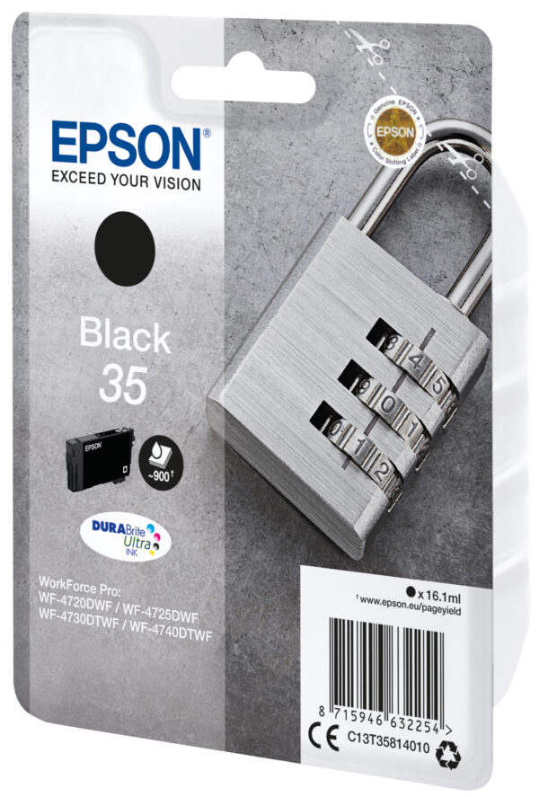 Epson Padlock Singlepack Black 35 DURABrite Ultra Ink Epson Padlock Singlepack Black 35 DURABrite Ultra Ink