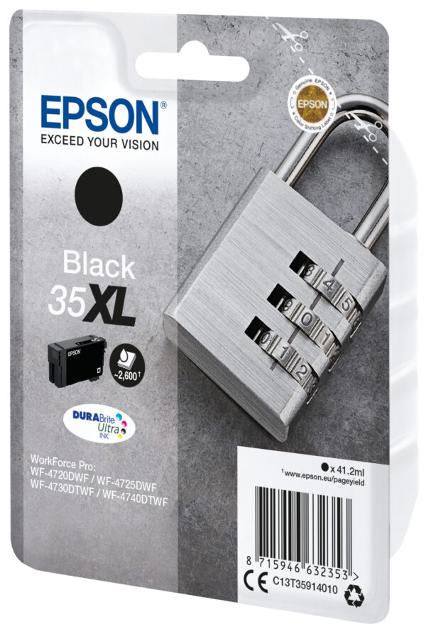 Epson Padlock Singlepack Black 35XL DURABrite Ultra Ink Epson Padlock Singlepack Black 35XL DURABrite Ultra Ink
