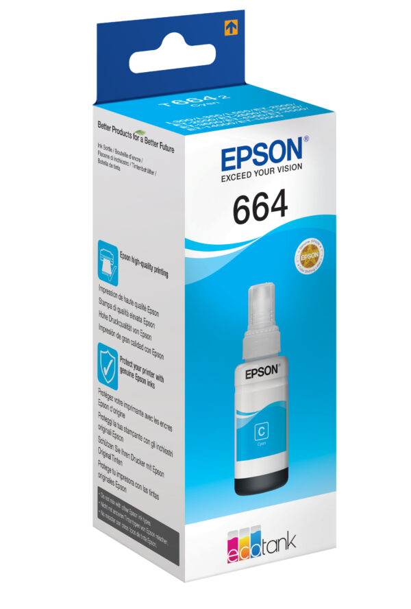 Epson 664 Ecotank Cyan ink bottle (70ml) Epson 664 Ecotank Cyan ink bottle (70ml)