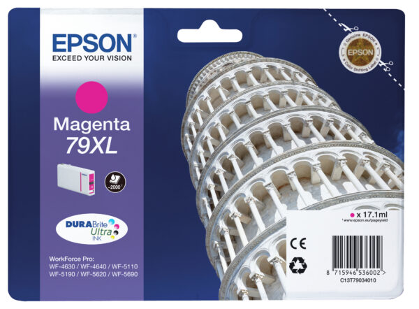 Epson Tower of Pisa Singlepack Magenta 79XL DURABrite Ultra Ink Epson Tower of Pisa Singlepack Magenta 79XL DURABrite Ultra Ink